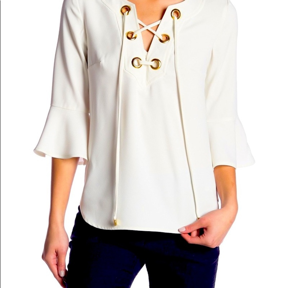 Trina Turk Xandra Front Lace Up Blouse